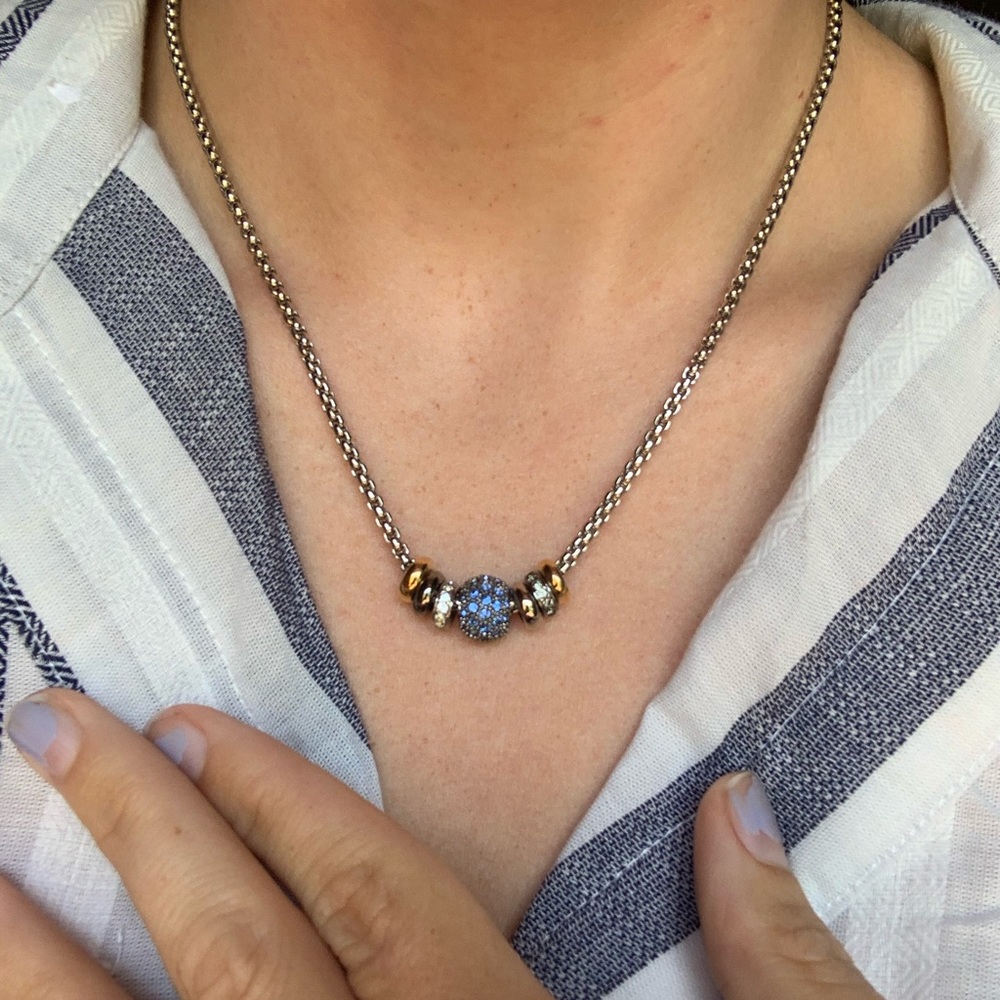 Blue beaded necklace
